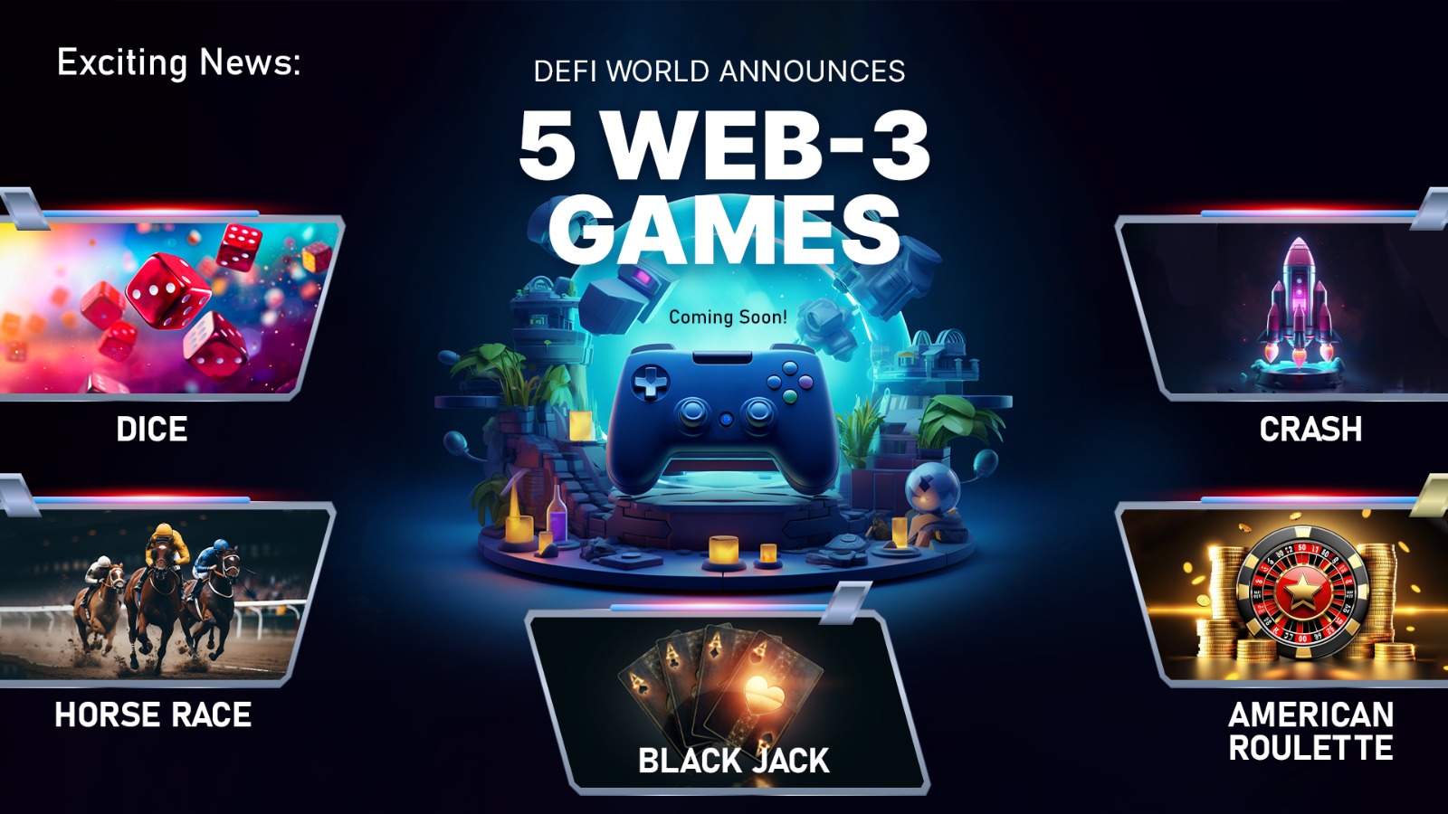 Exciting News: DEFI World Announces 5 Web3 Games Coming Soon!